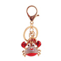 Rhinestone Crab Metal Keychain With Split Ring And Swivel Clasp view 5