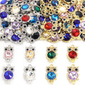 Crystal Eye Owl Metal Jewelry Charms, 20 Colorways view 5