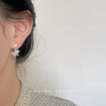 Silver Tone Aqua Starfish And Seahorse Asymmetric Drop Earrings view 2