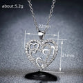 Openwork Multi Heart Pavé Pendant Necklace White Metal view 4
