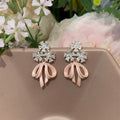 Crystal Flower Bow Earrings in Three Colors Statement Jewelry Design view 3