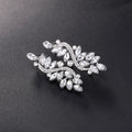 Silver Tone Crystal Leaf Sweep Tassel Crystal Metal Dangle Earrings view 3