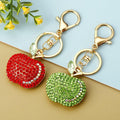 Jeweled Apple Keychains in Red and Green with Braided Loop Options view 3