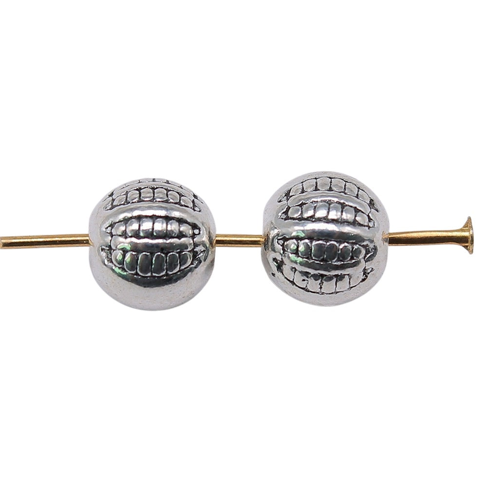8x8x8mm 1.7g Antique Silver Zinc Alloy Round Spacer Beads for Bracelet Necklace DIY Jewelry Making