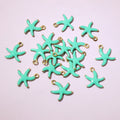 Tiny Colorful Starfish Charms with Gold Tone Loops in Ten Options view 11