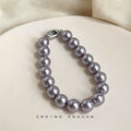 Purple Glass Pearl Bracelets Silver Clasp Four Sizes view 8