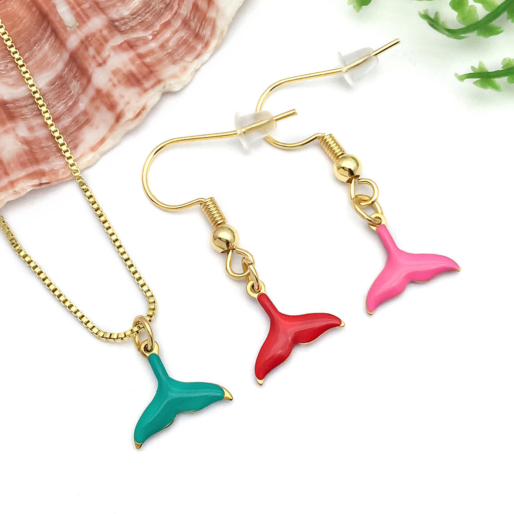 Enamel Stainless Steel Mermaid Tail Charm Pendant for DIY Bracelet Necklace Jewelry — 10mm