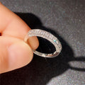 White Gold Pavé Half Band Cubic Zirconia Finger Ring Sizes view 4