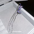 Purple Blue Butterfly Chain Tassel Ear Cuff With Decorative Details view 4