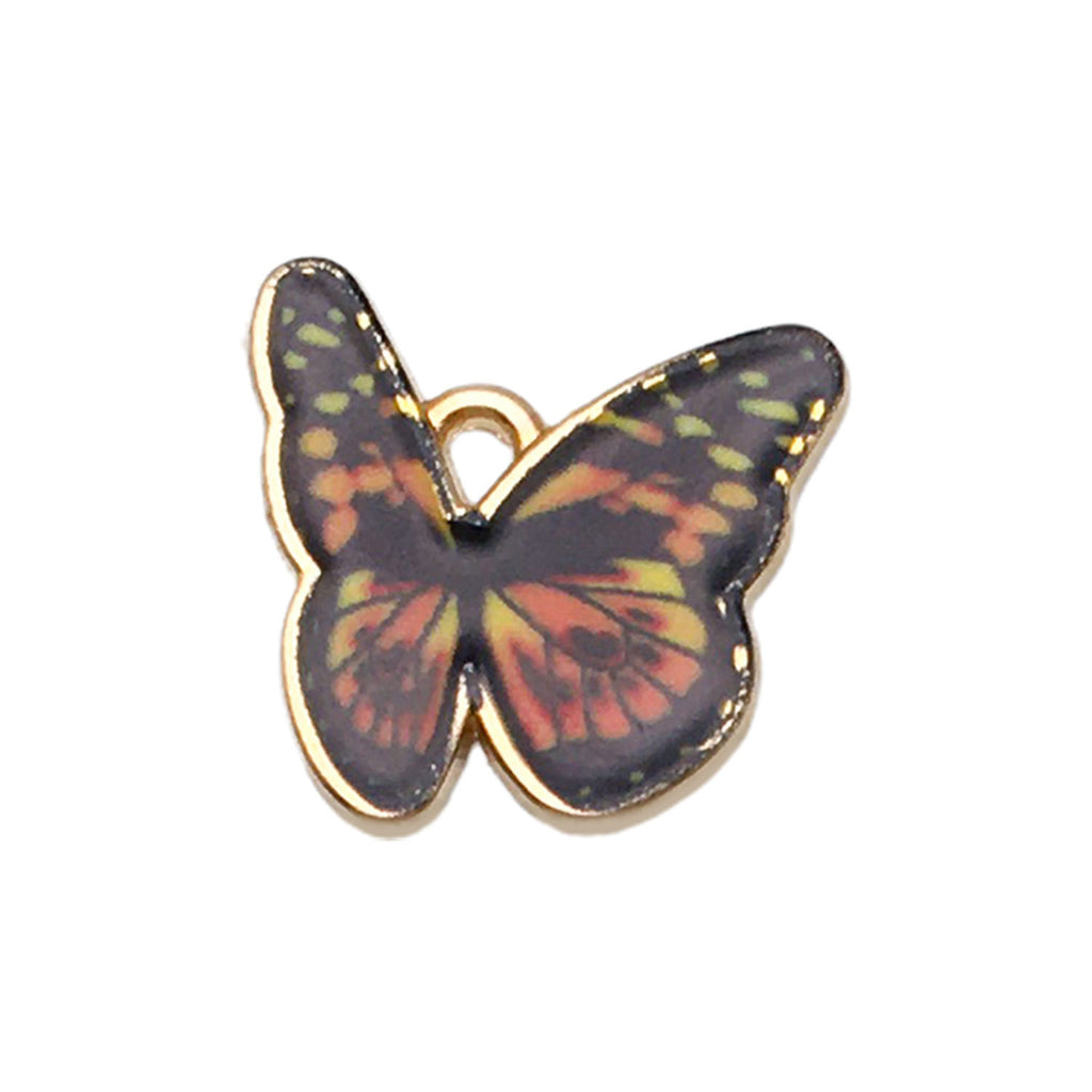 Colorful Enamel Zinc Alloy Butterfly Charm Pendant for DIY Earrings and Keychain Jewelry