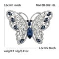 Crystal Butterfly Metal Brooch in Four Accent Colors view 6