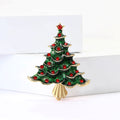 Enamel Christmas Tree Brooch In 2 Color Variants For Jackets and Scarves view 2