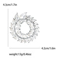 Crystal Laurel Wreath Brooch Marquise Rhinestone Circle Pin view 7