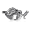 Antique Style Prowling Tiger Brooch in Gold and Silver view 1