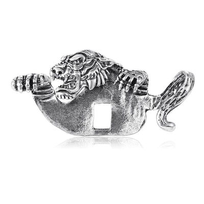 Antique Style Prowling Tiger Brooch isolated front view