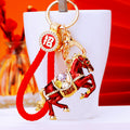 Jeweled Galloping Horse Keychains with Braided Strap Options view 3