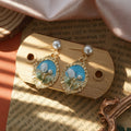 Pearl Stud Enamel Floral Frame Drop Earrings Nine Styles view 5