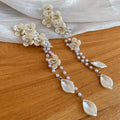 White Pearl Flower Duckbill Hair Clips Bead Dangle Style view 6