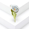 Enamel Calla Lily Brooch in Pink White Blue or Purple view 3