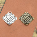 Engraved Letter Plaque Metal Charm in Two Antique Finishes view 1