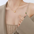 Gold Faceted Diamond Bead Pendant Necklace Rope Chain view 4