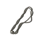 Silver Double Strand Pearl Bead Necklace Square Halo Clasp view 5