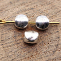 Antique Silver Hammered Irregular Small Hole Metal Bead view 2