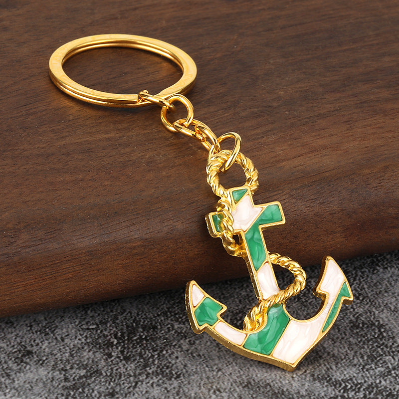 Creative Ship Anchor Metal Keychain for Car Keys and Nautical Gifts