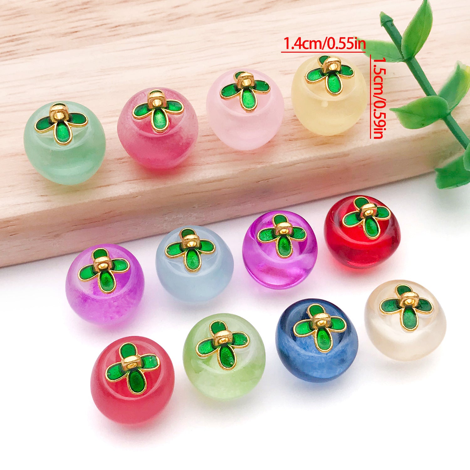 Transparent Glass Apple Charm Pendant for Necklace, Earrings and Phone Chain Making