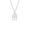 Cloud Pendant Necklace With Dangling Crystal Drops view 5