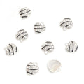 Striped Heart Charm with Clear Stones, Gold-Tone or Silver-Tone view 6