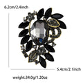 Oval Crystal Leaf Brooch with Faceted Stones for Jackets and Scarves view 9
