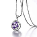 Silver Tone Oval Halo Crystal Pendant Necklace in Four Colors view 3