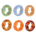 Wide Resin Stretch Bracelet Gold Spacers Multicolor view 5