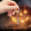 Silver Hanging Skeleton Metal Keychain Chain Pendant view 4