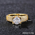 Gold Tone Round Center Ring With Wide Pavé Shoulders view 4