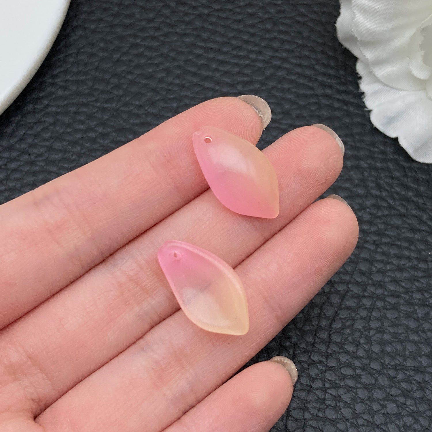 Acrylic Lotus Leaf Lotus Flower Charm Pendants for Hair Stick Headpiece Jewelry Making