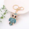Rhinestone Owl Keychain Metal Cartoon Bird Bag Charm view 2