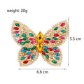 Butterfly Crystal Metal Brooch Pin 6.8 x 5.5 cm for Jackets and Lapels view 2
