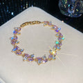 Gold-Tone Marquise Leaf Crystal Bracelet Four Colorways view 6