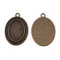 Dotted Border Oval Pendant Settings for Jewelry Making view 4