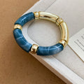 Gold-Tone Acrylic Tube Bracelets Marbled and Leopard view 7