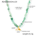 Gold Snake Chain Aquamarine Pendant Green Stone Whale Tail view 7