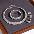 One to Five Row Four Piece Clear Look Jewelry Sets view 3