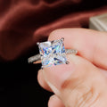 Silver Tone Square Cut Clear Stone Double Row Statement Ring view 4