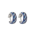 Blue Pavé Wide Huggie Earrings Fashion Jewelry Accessory view 5