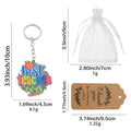 Best Teacher Ever Wood Keychain With Apple And Pencil Design view 2
