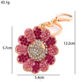 Rhinestone Smiley Face Flower Keychain Metal Bag Charm view 4