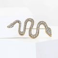 Rhinestone Snake Serpentine Brooch Silver Gold Blue Green view 2