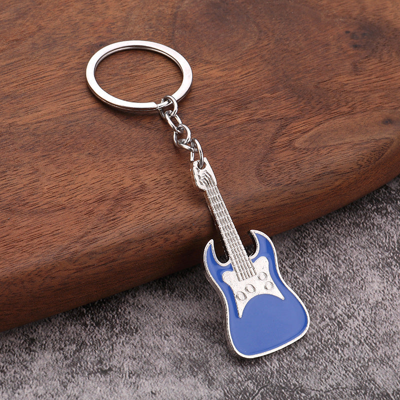 Metal Guitar Keychain Musical Instrument Pendant for Event Gifts
